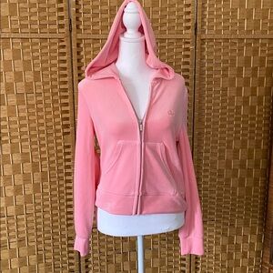 Juicy Couture powder pink velour zip-up hoodie small